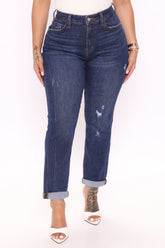 It's Official Stretch Mom Jeans - Dark Wash Ins Street